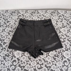 Faux Leather Shorts w/ Pockets and Cinches